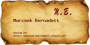 Marcsek Bernadett névjegykártya